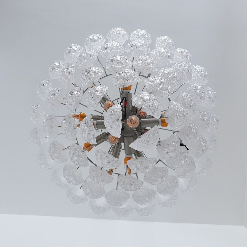 Vintage Transparent Murano Glass Petals Drop Chandelier product image
