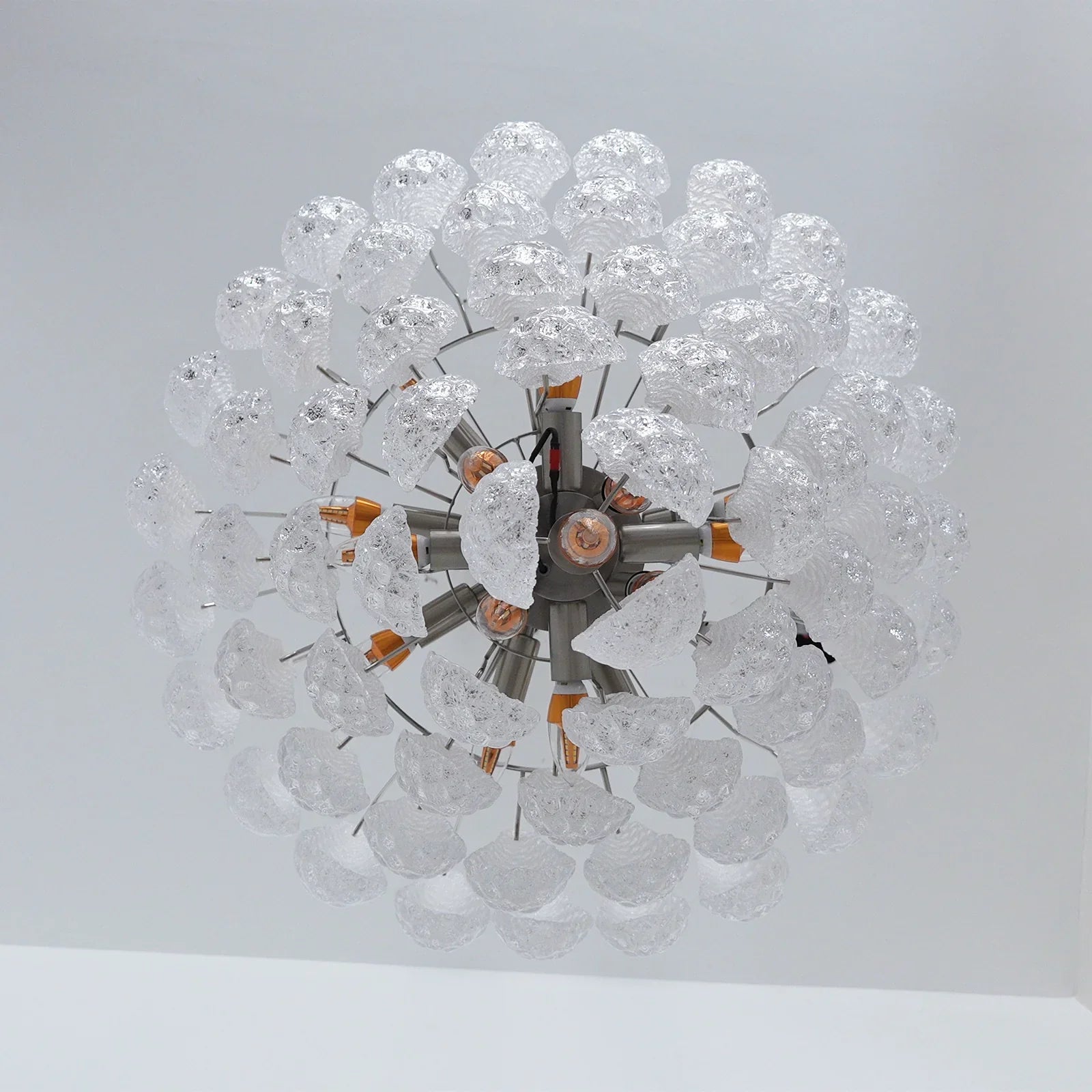 Vintage Transparent Murano Glass Petals Drop Chandelier product image