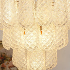 Vintage Transparent Murano Glass Petals Drop Chandelier product image
