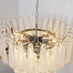 Vintage Transparent Murano Glass Petals Drop Chandelier product image