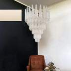 Vintage Transparent Murano Glass Petals Drop Chandelier product image