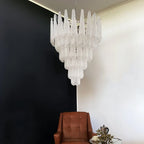 Vintage Transparent Murano Glass Petals Drop Chandelier product image