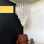 Vintage Transparent Murano Glass Petals Drop Chandelier product image