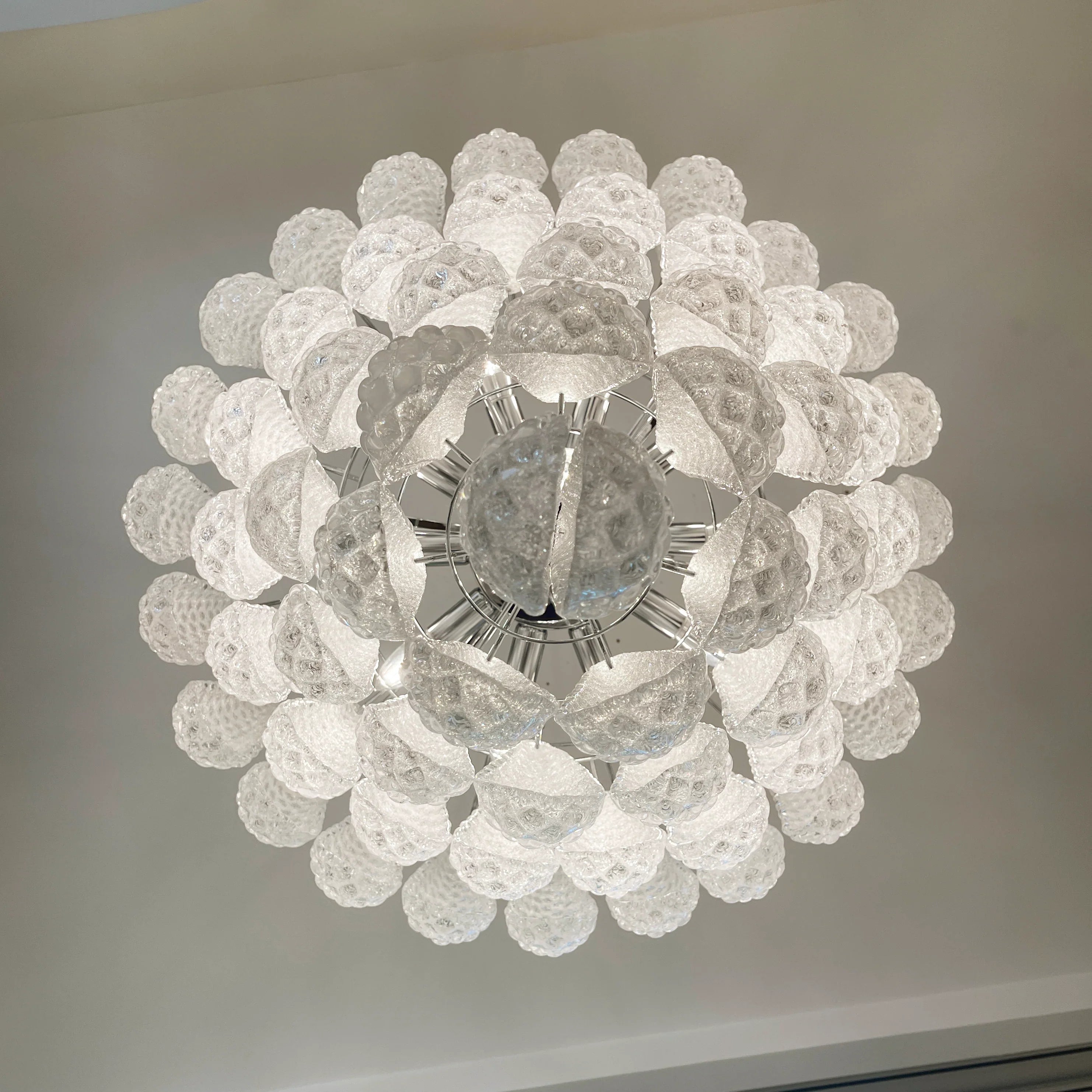 Vintage Transparent Murano Glass Petals Drop Chandelier product image