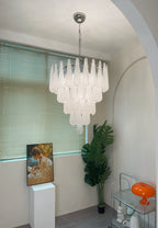 Vintage Transparent Murano Glass Petals Drop Chandelier product image