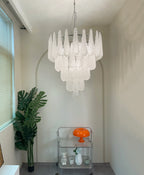 Vintage Transparent Murano Glass Petals Drop Chandelier product image