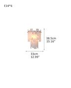 Tired Alabaster marble Cluster Chandelier 13" with adjustable chain