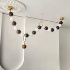 Walnut Bead Necklace Chandelier