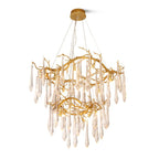 Waterfall Branch Brass Chandelier by Bling Lighting Studio