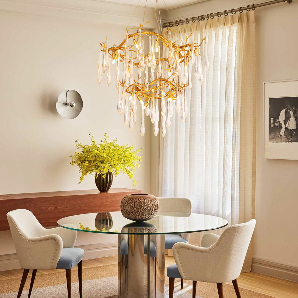 Waterfall Branch Brass Chandelier by Bling Lighting Studio