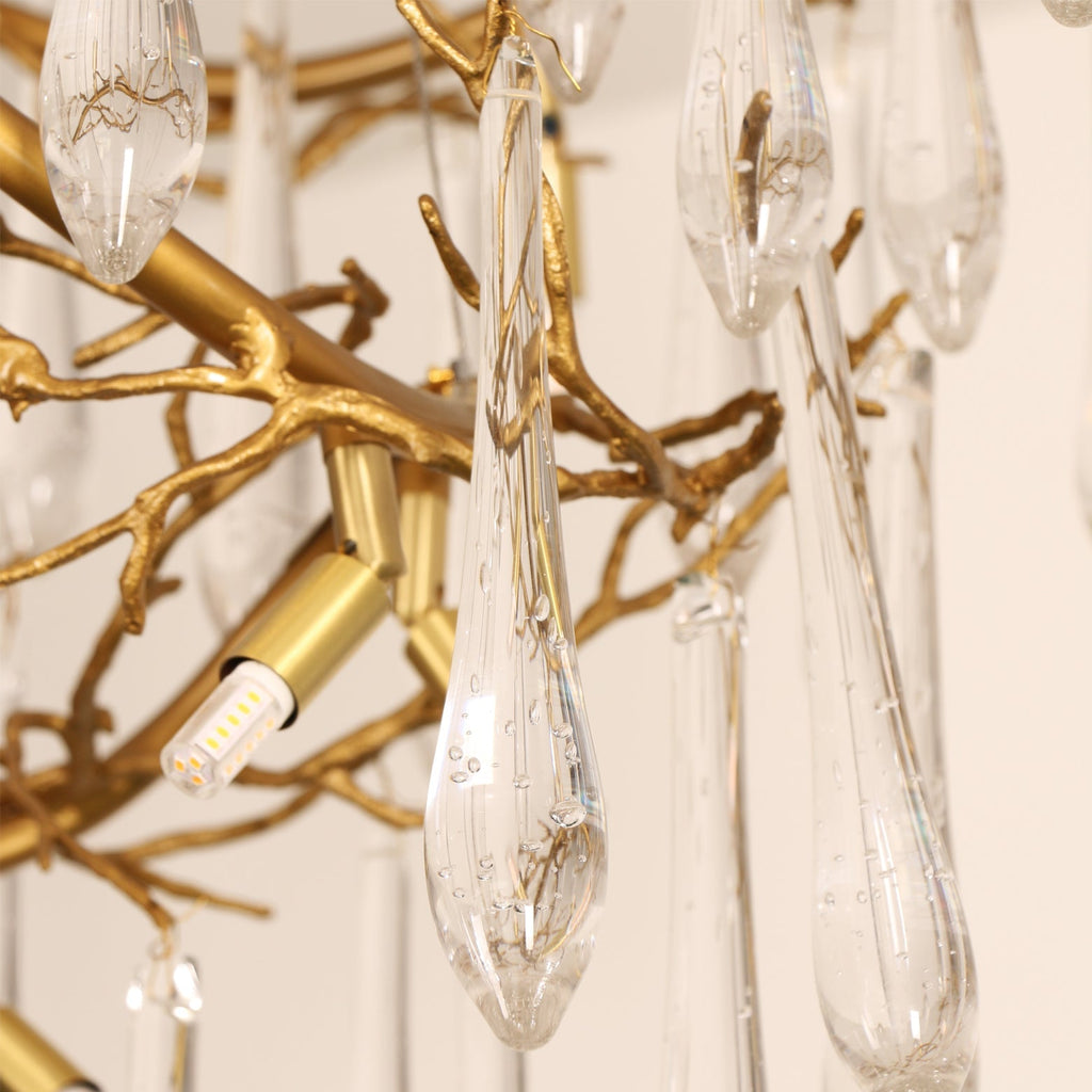 Waterfall Branch Brass Chandelier by Bling Lighting Studio