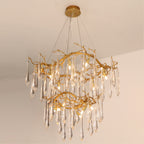 Waterfall Branch Brass Chandelier by Bling Lighting Studio