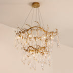 Waterfall Branch Brass Chandelier by Bling Lighting Studio
