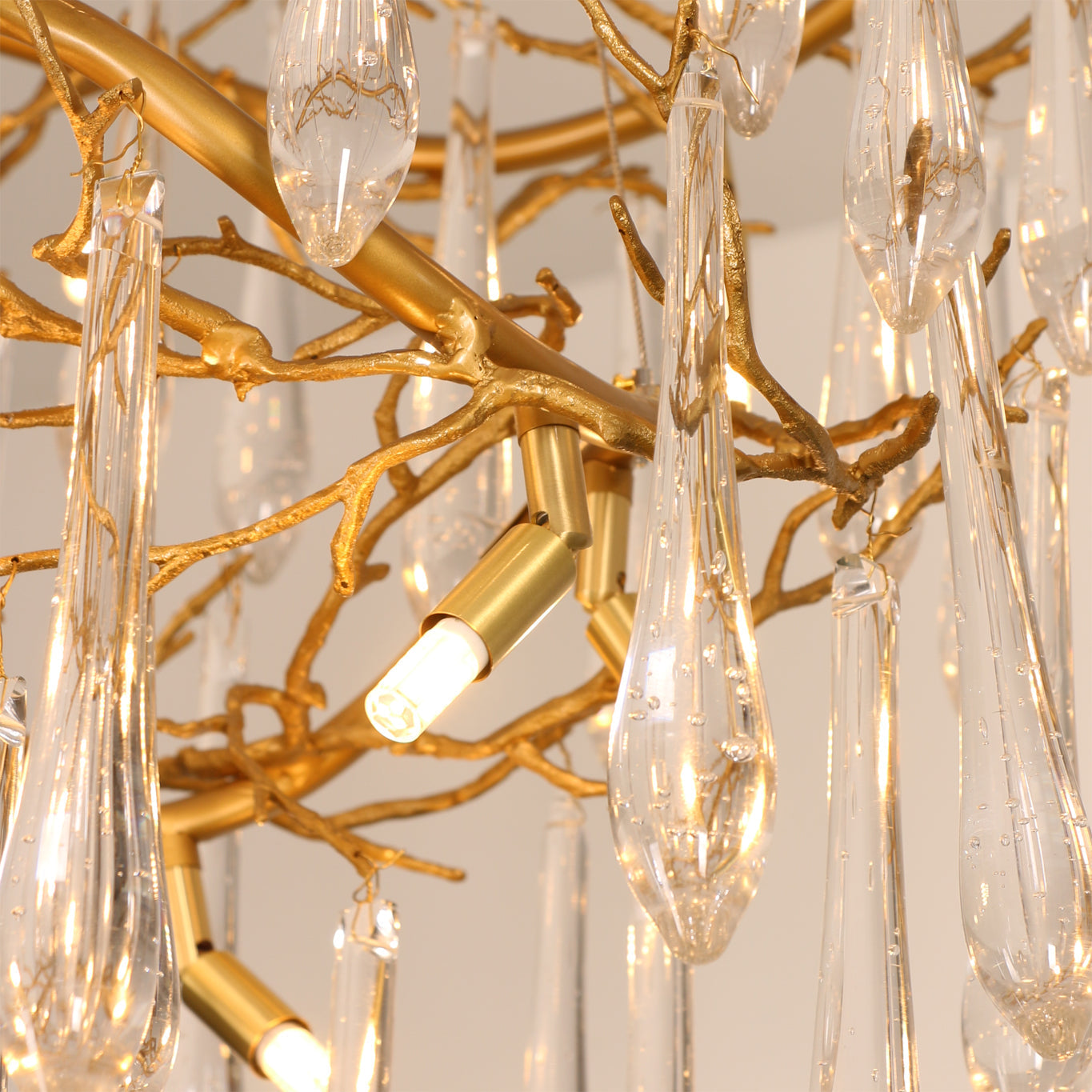Waterfall Branch Brass Chandelier by Bling Lighting Studio