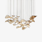 Wave Floating Leaf Chandelier for Staircase by Bling Lighting Studio