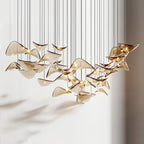 Wave Floating Leaf Chandelier for Staircase detail view