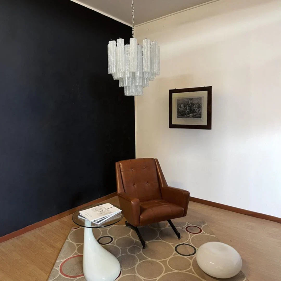 Star Shaped Tube White Clouds Glass Chandelier product image