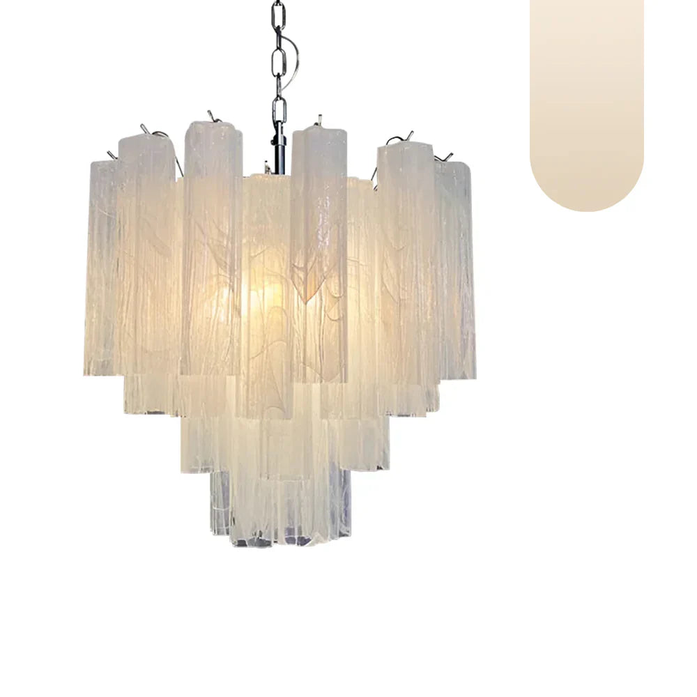 Star Shaped Tube White Clouds Glass Chandelier product image