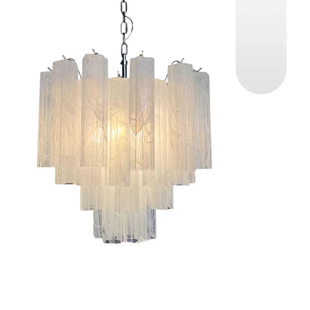 Star Shaped Tube White Clouds Glass Chandelier product image