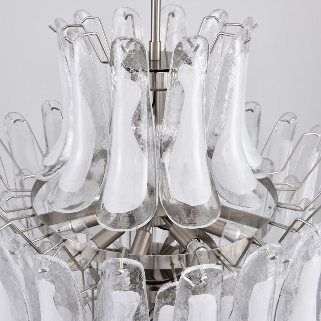 Contemporary White Cloud Glass Petals Chandelier product image