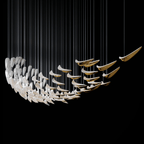 White Feather Art Deco Customize Chandelier