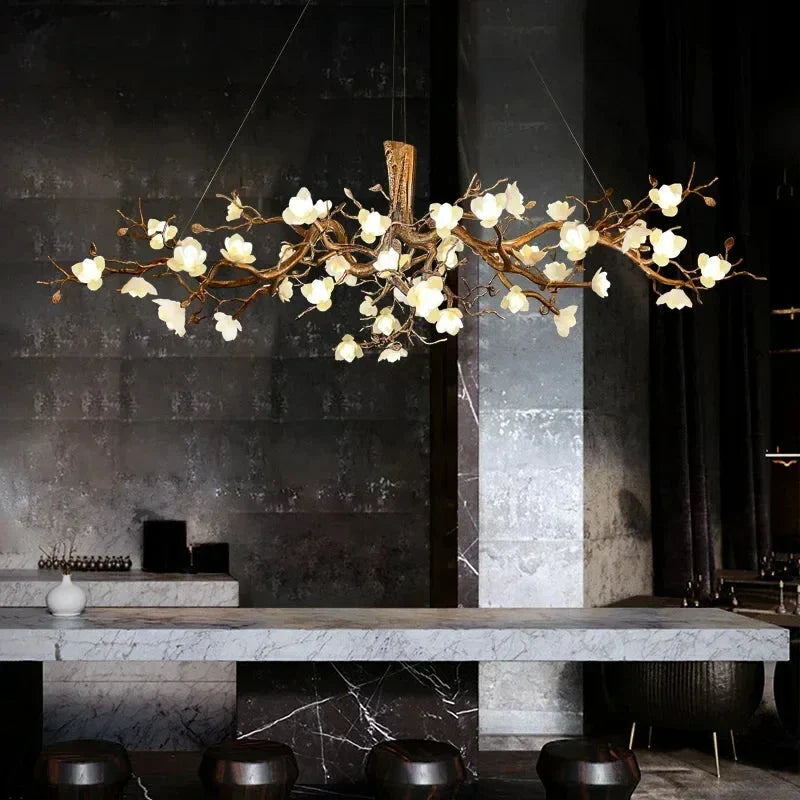 Zendas Branch Crystal Flower Chandelier by Bling Lighting Studio