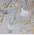 Zinnia Luxurious White Porcelain Chandelier: Exquisite Porcelain Light Fixture With Chrome Or Gold Frame