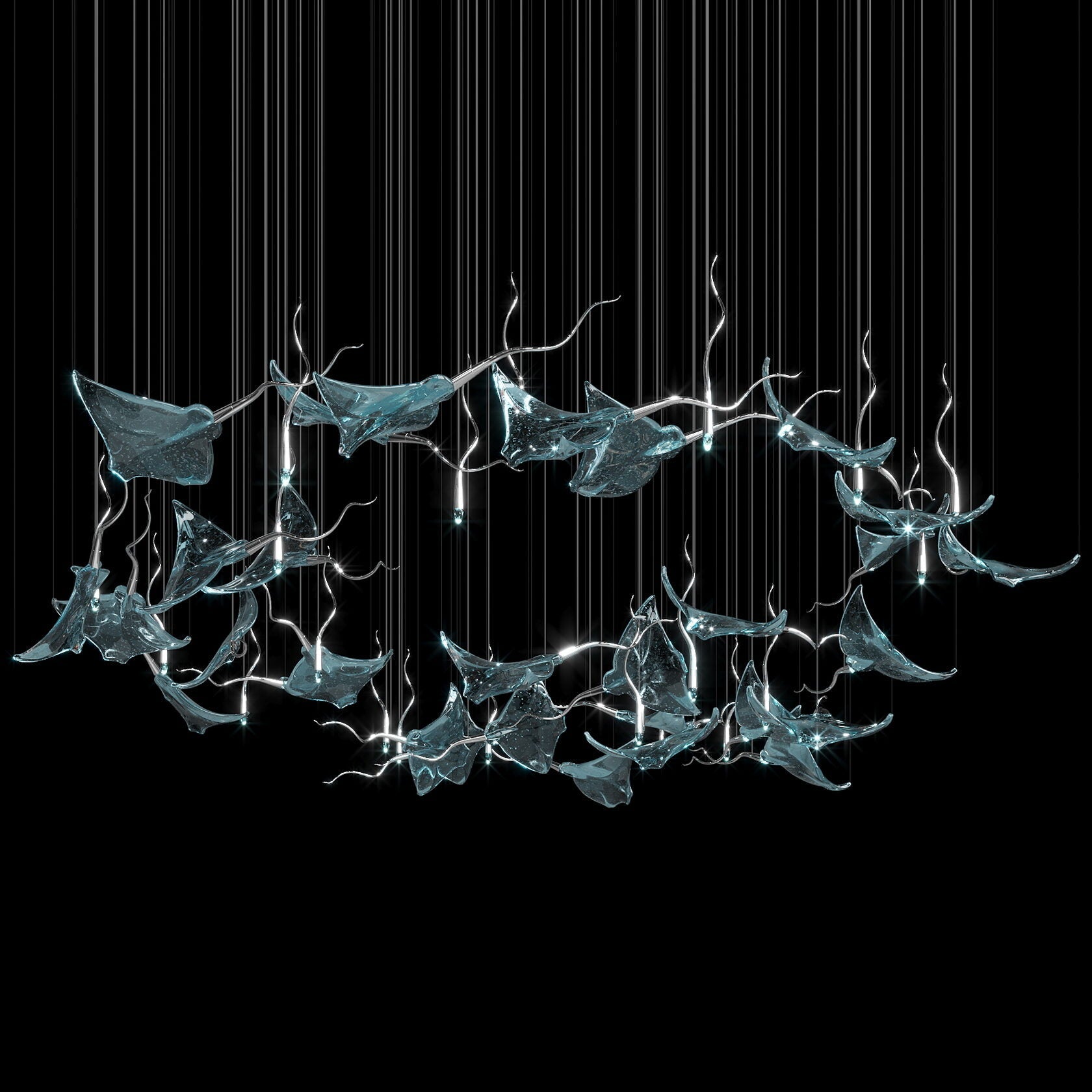 White Manta Branch Chandelier