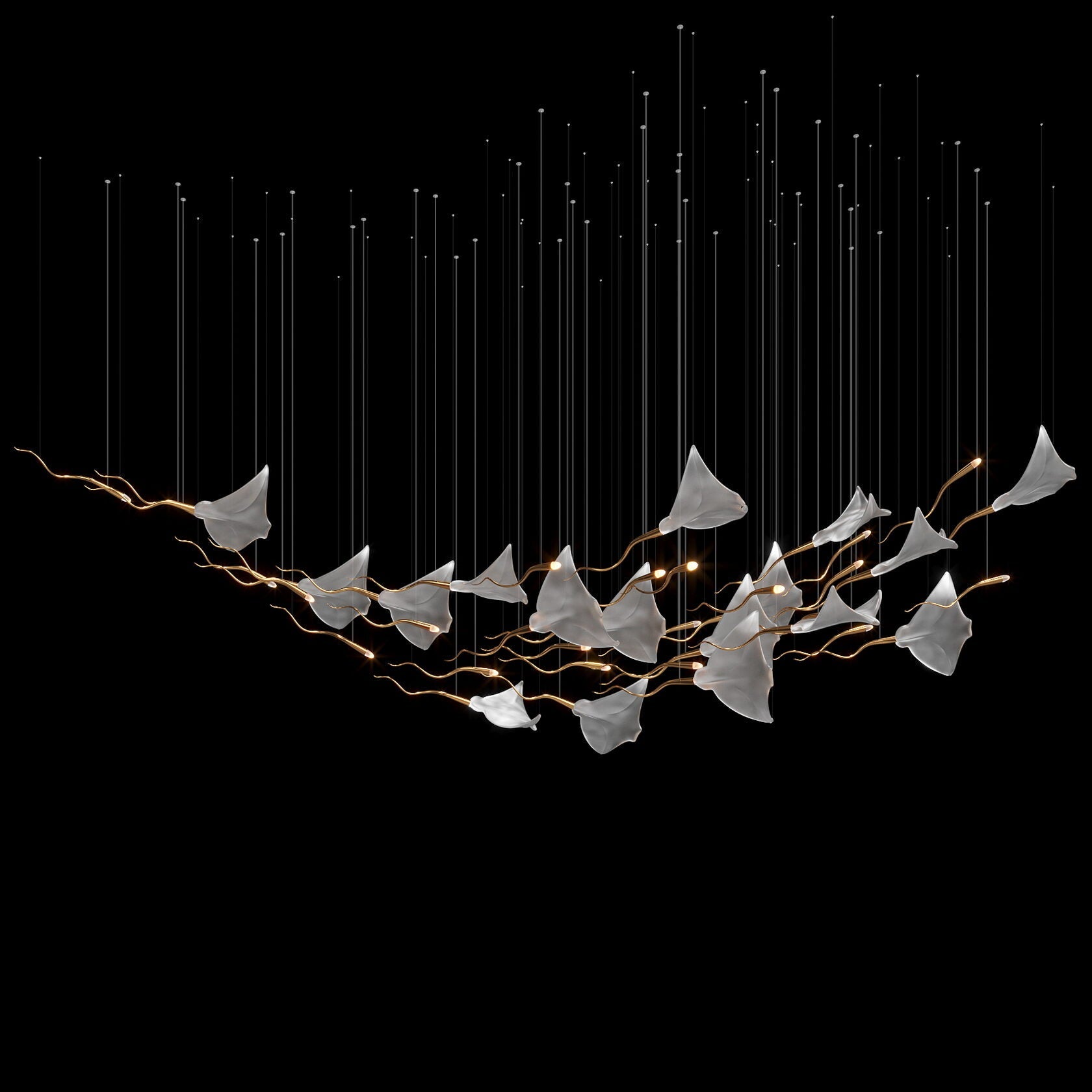 White Manta Branch Chandelier