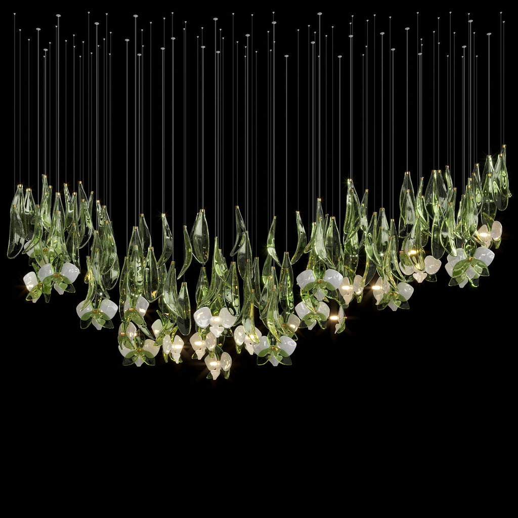 Green Orchid Cascade Chandelier