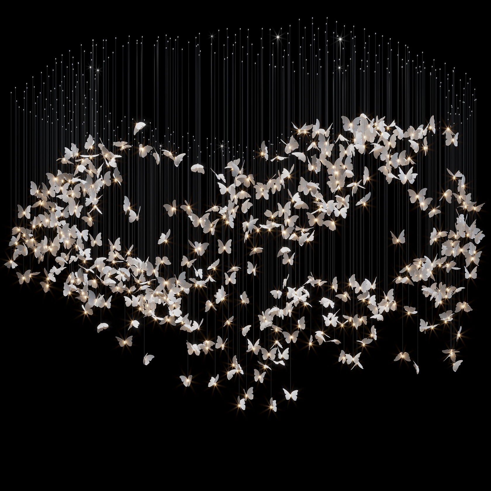 White Butterfly Cloud Chandelier