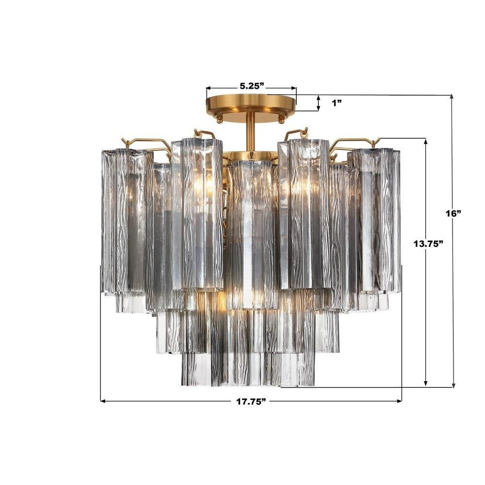 Addis Murano Glass Semi-Flush Ceiling Mount 17''W