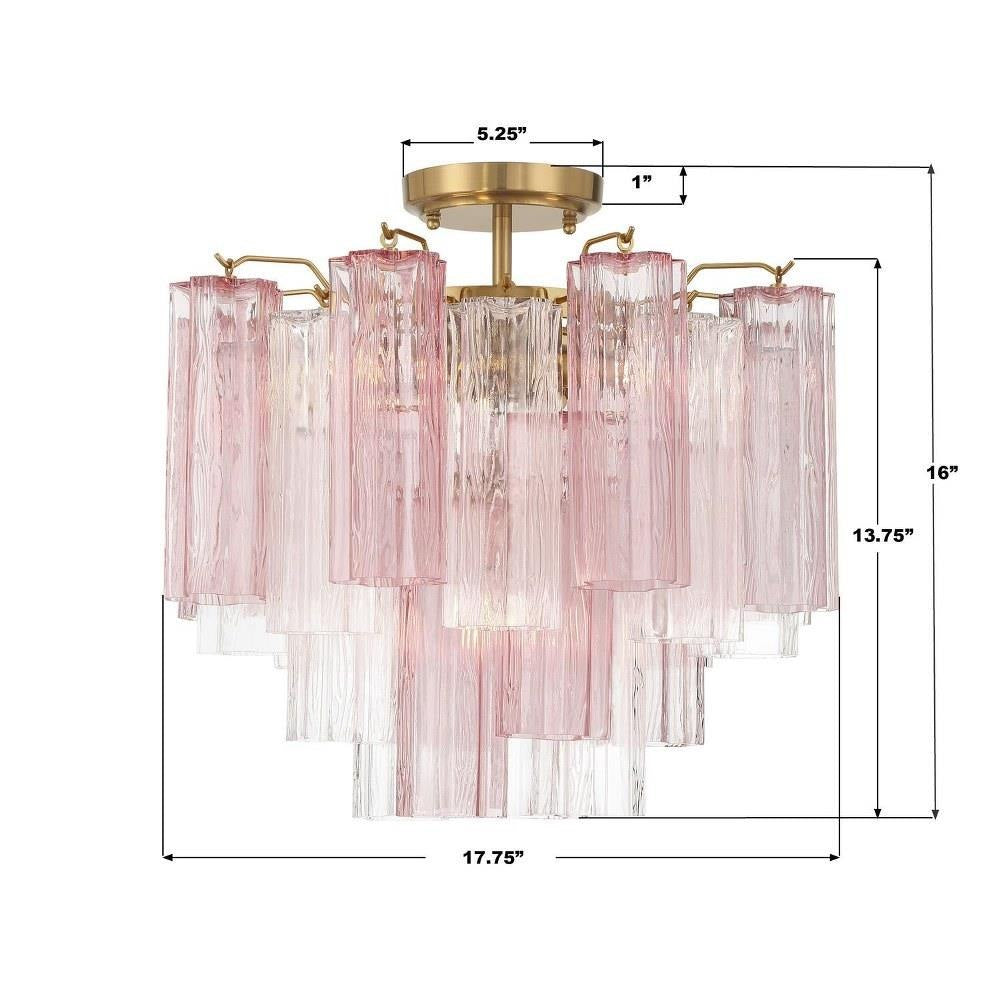 Addis Murano Glass Semi-Flush Ceiling Mount 17''W