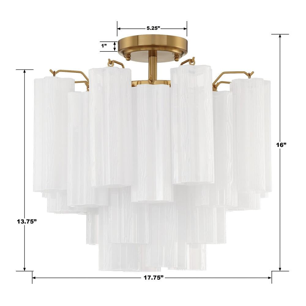 Addis Murano Glass Semi-Flush Ceiling Mount 17''W
