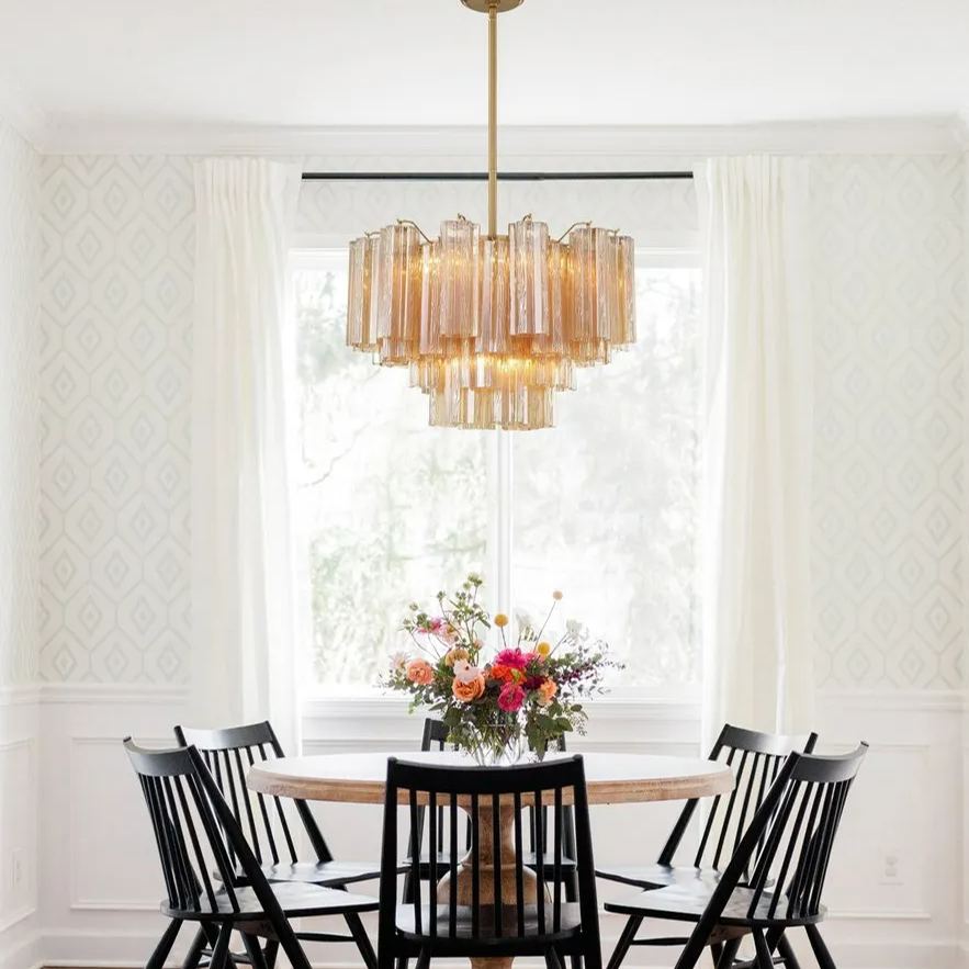 Addis Murano Glass Chandelier 17.8" 19.8" 22" 26.8" 32''D