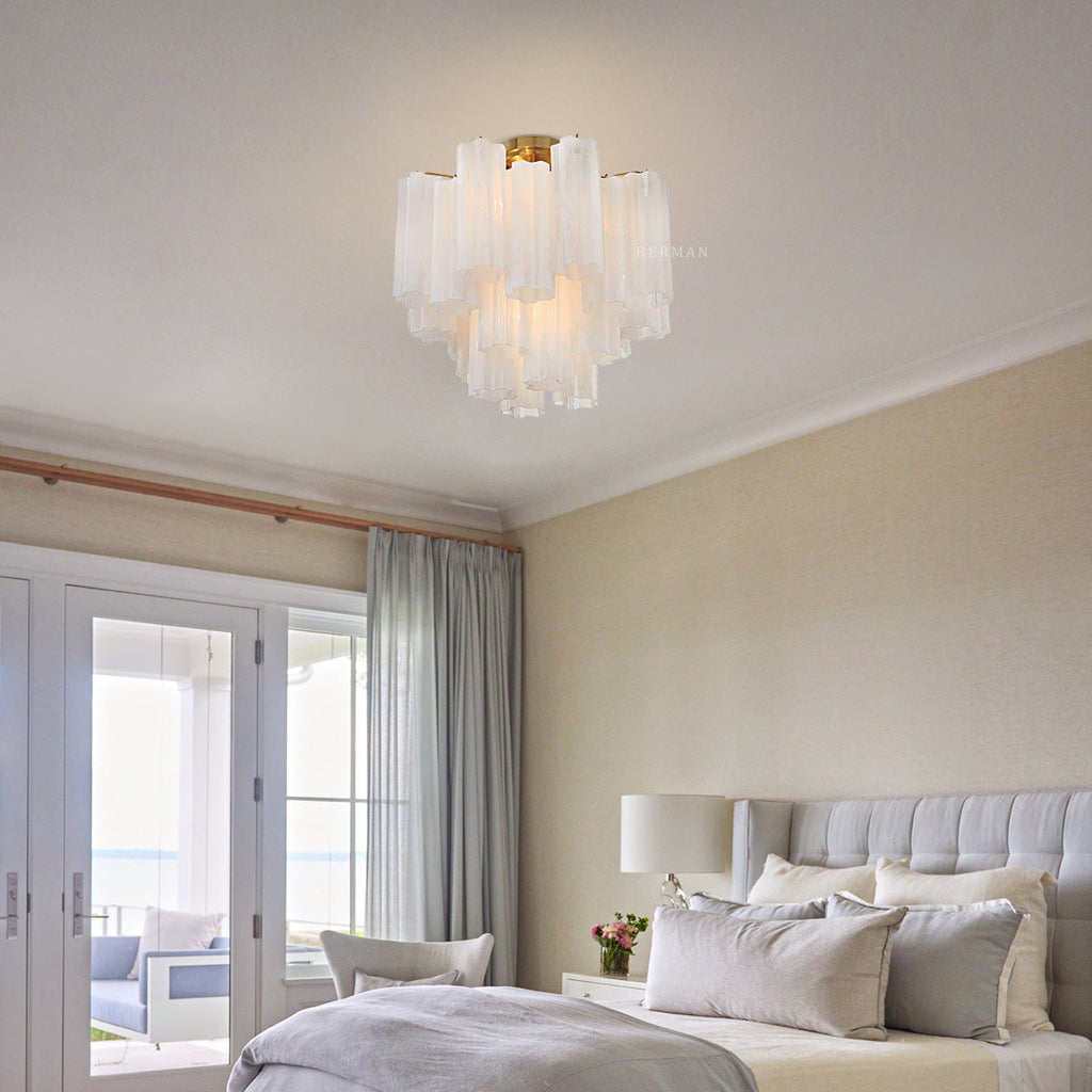 Addis Murano Glass Semi-Flush Ceiling Mount 17''W