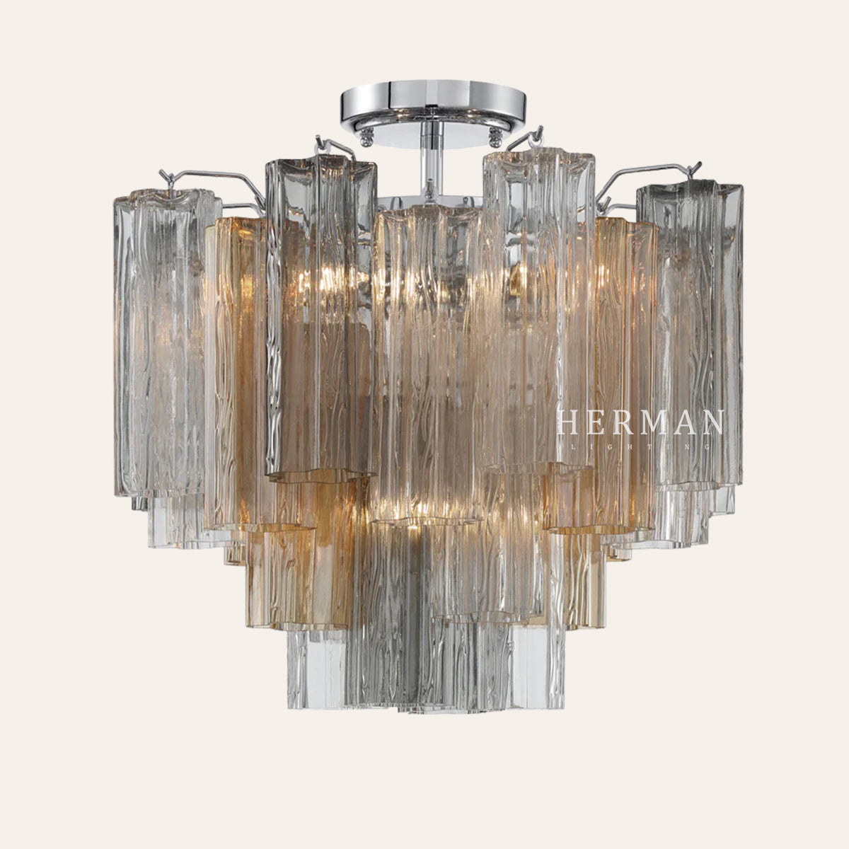 Addis Murano Glass Semi-Flush Ceiling Mount 17''W