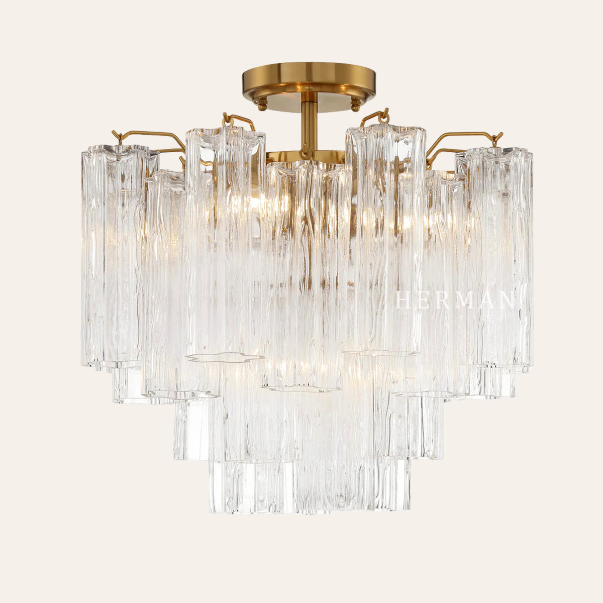Addis Murano Glass Semi-Flush Ceiling Mount 17''W