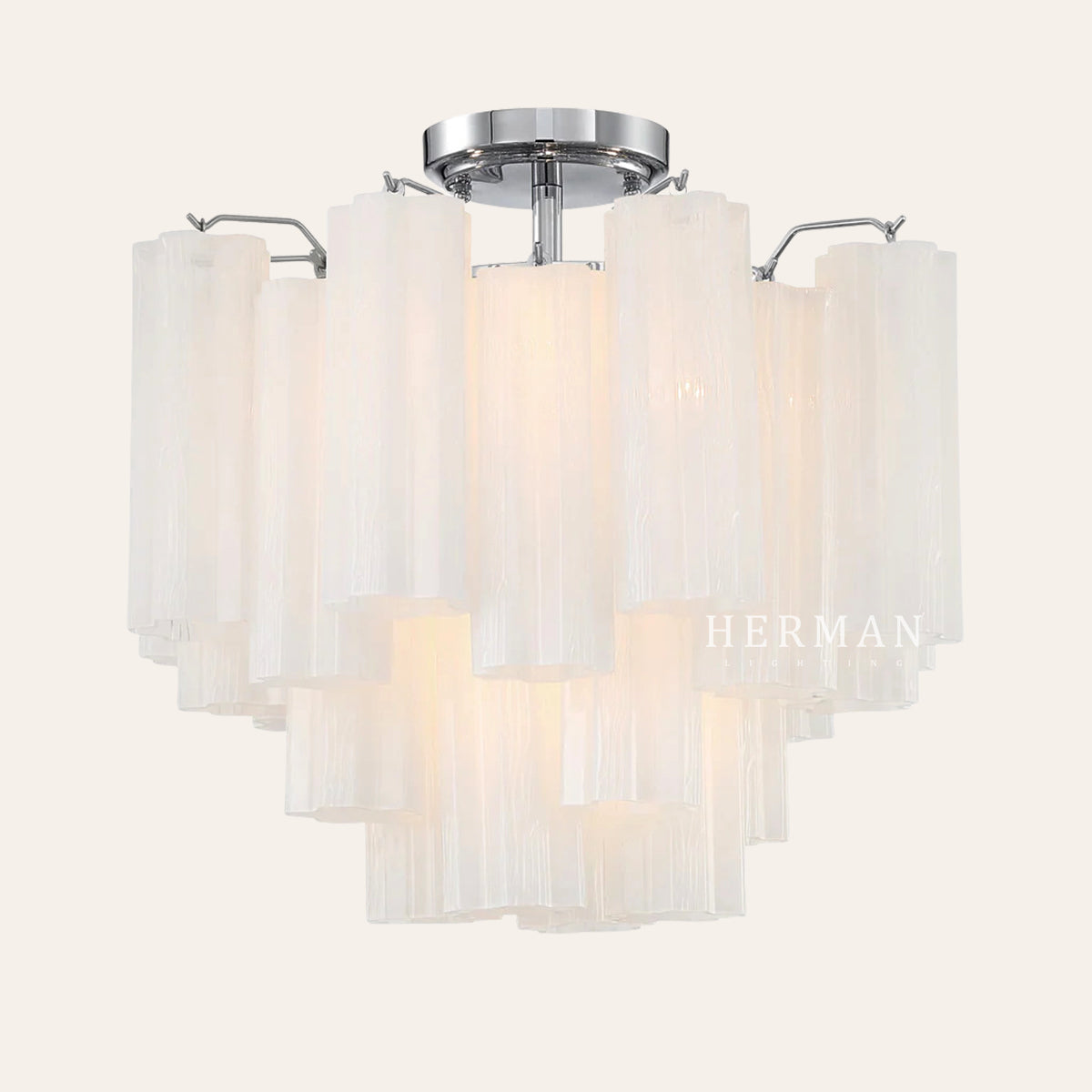 Addis Murano Glass Semi-Flush Ceiling Mount 17''W