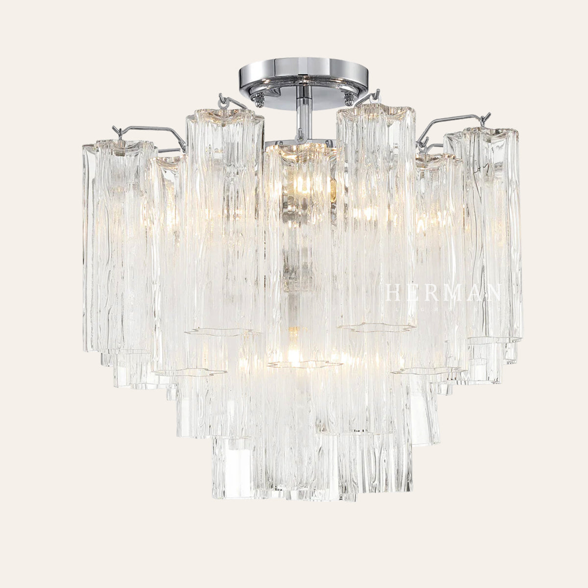 Addis Murano Glass Semi-Flush Ceiling Mount 17''W
