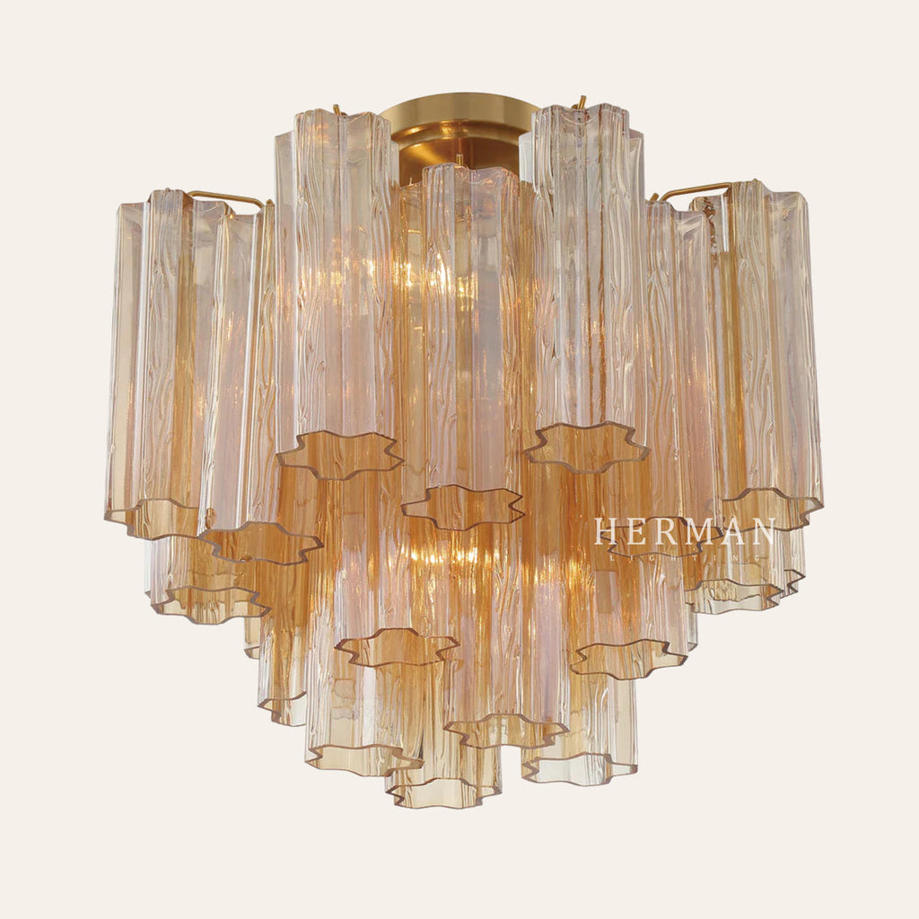 Addis Murano Glass Semi-Flush Ceiling Mount 17''W