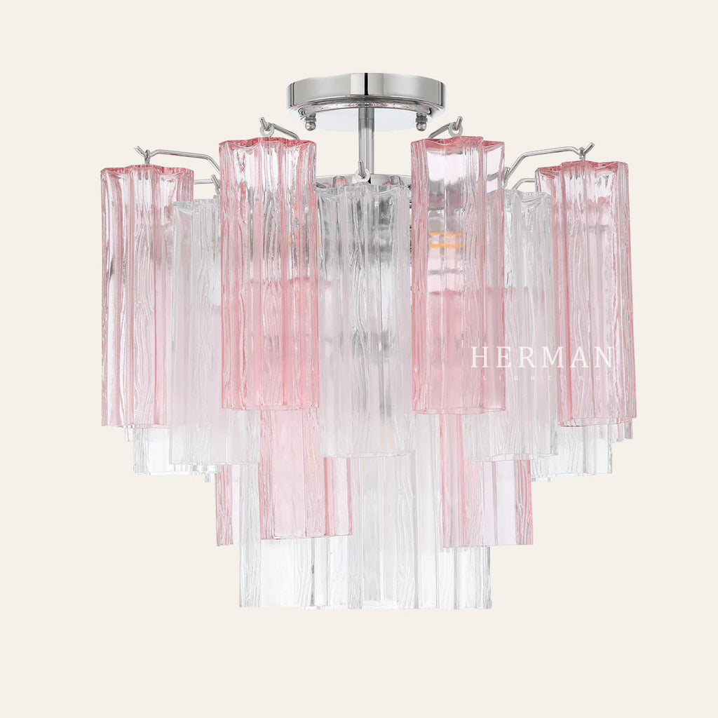 Addis Murano Glass Semi-Flush Ceiling Mount 17''W