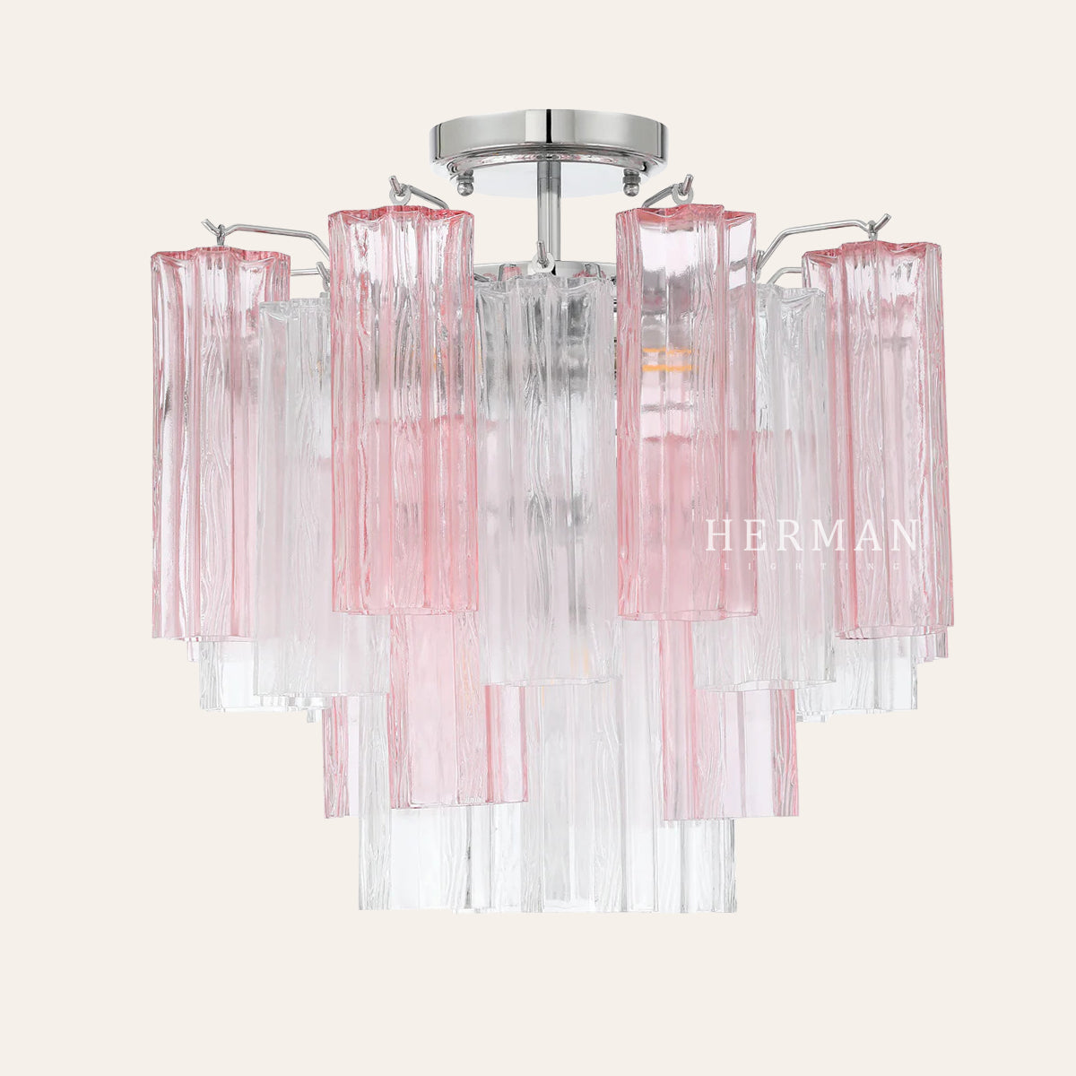 Addis Murano Glass Semi-Flush Ceiling Mount 17''W