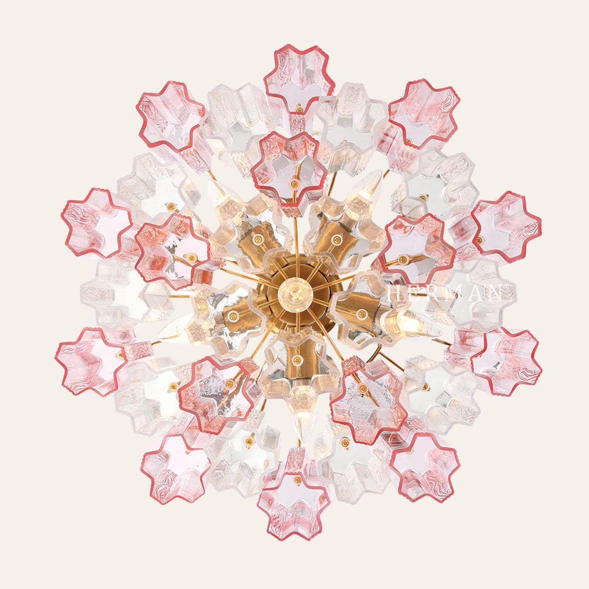 Addis Murano Glass Semi-Flush Ceiling Mount 17''W