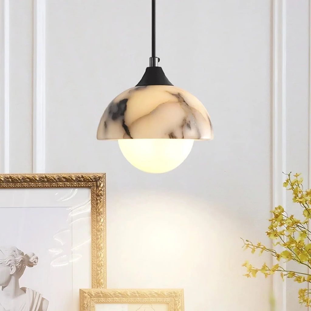 Aeris Natural Alabaster Pendant Light material and finish detail
