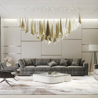 Airy Angled Glass Contemporary Chandelier detail view