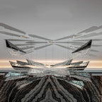 Airy Angled Glass Contemporary Chandelier product image