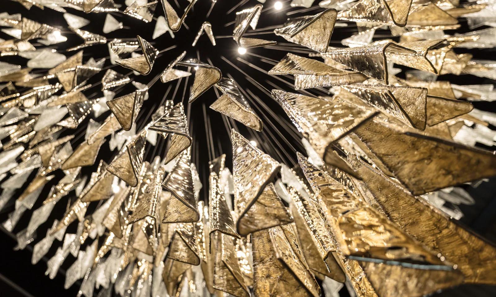 Airy Angled Glass Contemporary Chandelier product image