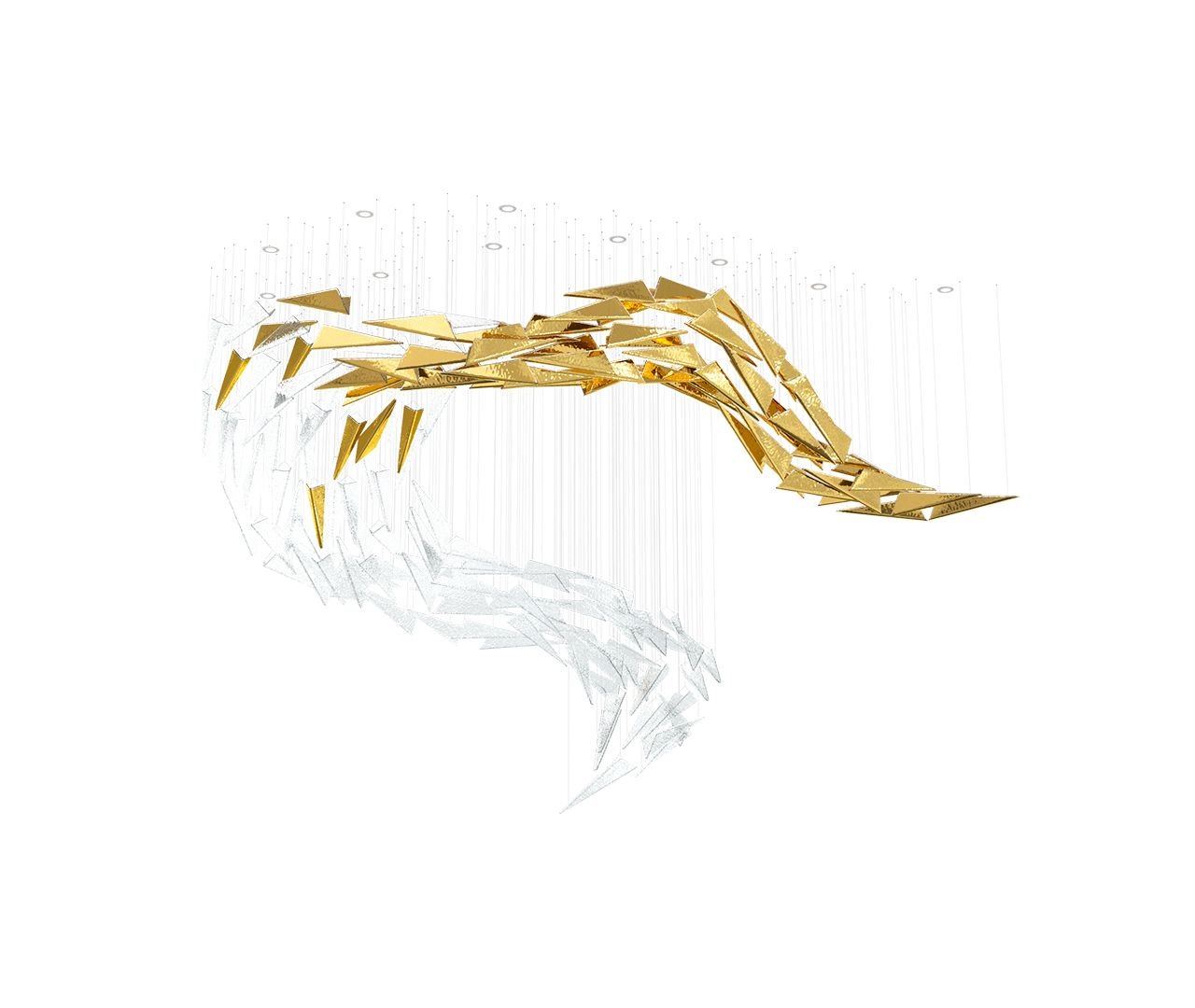 Airy Angled Glass Contemporary Chandelier product image