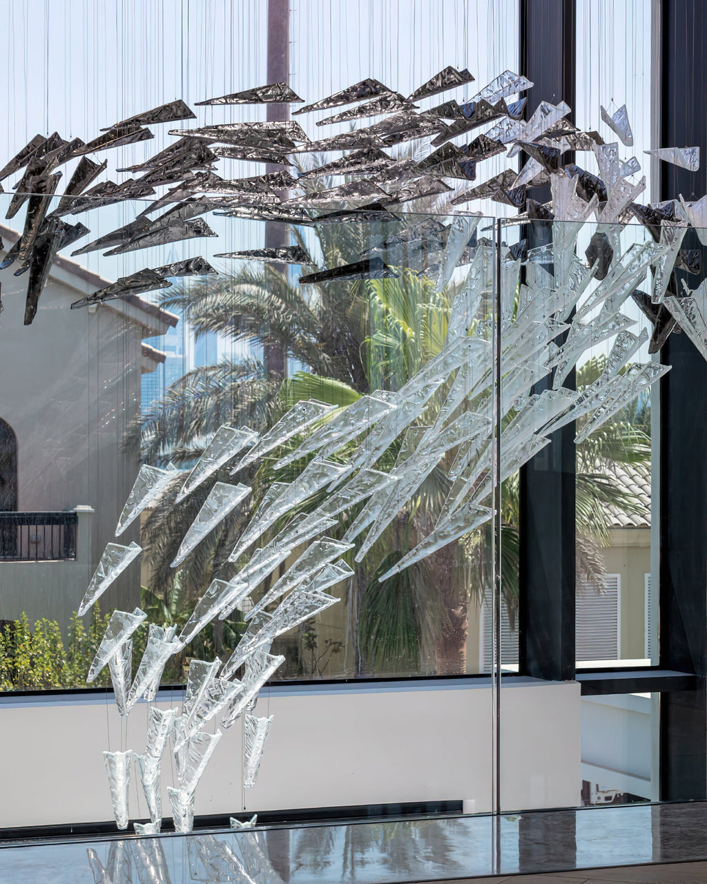 Airy Angled Glass Contemporary Chandelier product image
